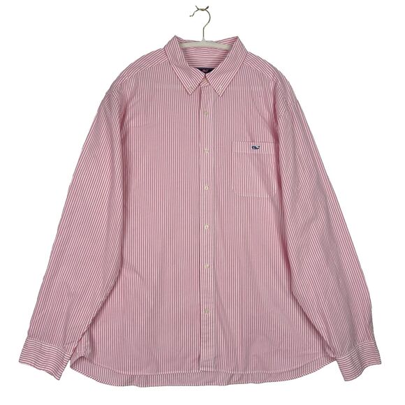Vineyard Vines Other - Vineyard Vines‎ Mens Button Down Stretch Poplin Stripe Shirt Pink XL Embroidered